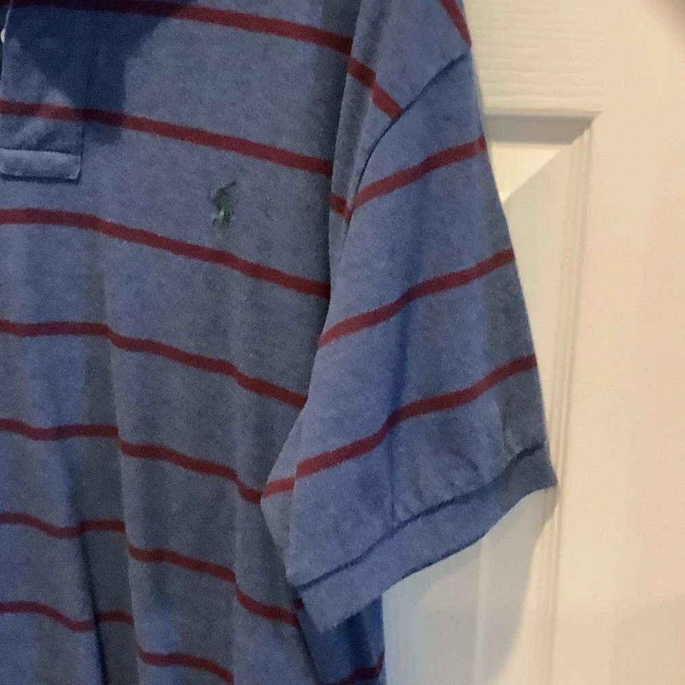 Polo by Ralph Lauren‎ Men's Blue and Red Striped Polo, XL
